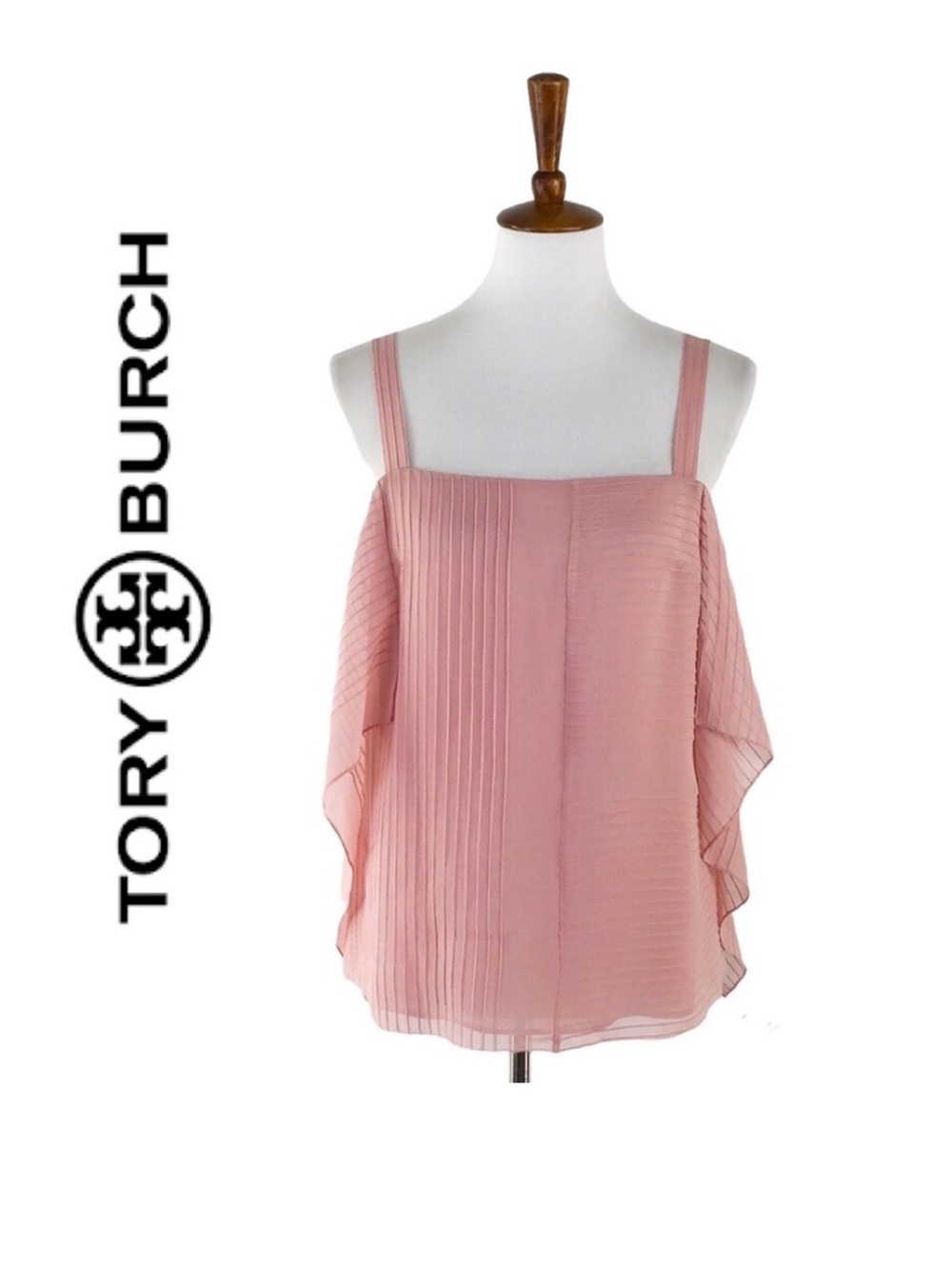 Tory Burch Blush Pink Ribbed Ruffle Camisole - Picture 3 of 13
